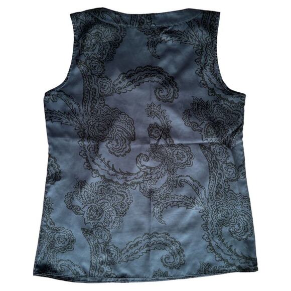 Banana Republic Navy Printed Boat Neck Sleeveless Top, M - Picture 4 of 5